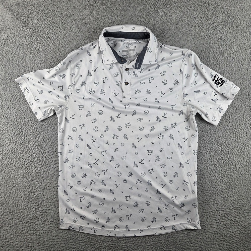 Swannies Polo Shirt Men Medium Golf Performance Tour Logo